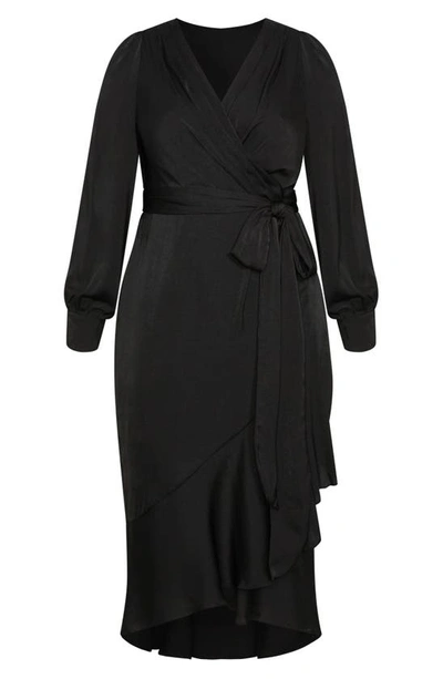 Shop City Chic Ophelia Bishop Sleeve Maxi Dress In Black