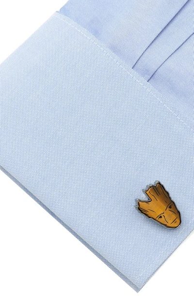 Shop Cufflinks, Inc I Am Groot Tiger's Eye Cuff Links In Brown