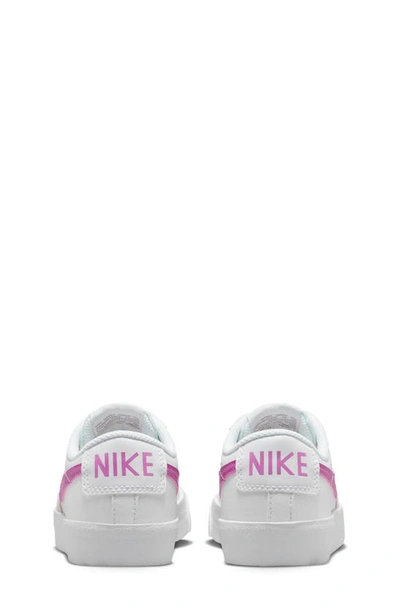 Shop Nike Kids' Blazer Low '77 Low Top Sneaker In Summit White/ Fuchsia