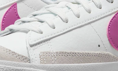 Shop Nike Kids' Blazer Low '77 Low Top Sneaker In Summit White/ Fuchsia