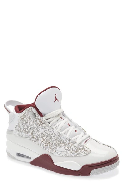 Shop Jordan Air  Dub Zero Sneaker In White/ Cherrywood Red/ Silver