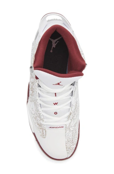 Shop Jordan Air  Dub Zero Sneaker In White/ Cherrywood Red/ Silver