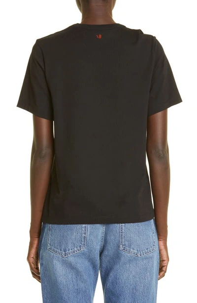 Shop Victoria Beckham Shoulder Twist Organic Cotton T-shirt In Black
