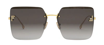 Shop Fendi Fe4082us 30b Butterfly Sunglasses In Grey