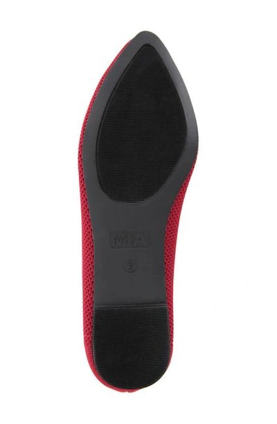 Mia Corrine Womens Knit Slip On Ballet Flats In Red