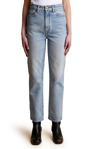 Shop Khaite Abigail Crop Straight Leg Jeans In Bryce Stretch