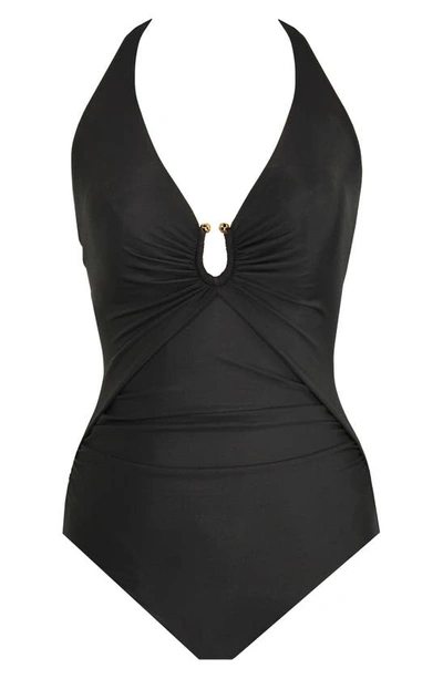 Shop Miraclesuit Razzle Dazzle Bling One-piece Swimsuit In Black