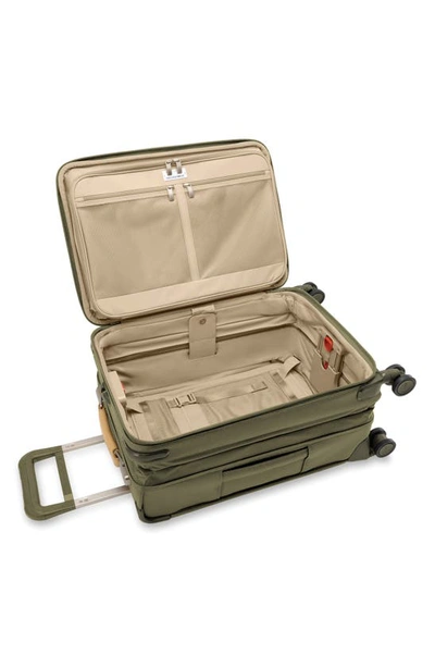 Shop Briggs & Riley Baseline Essential 22-inch Expandable Spinner Carry-on Bag In Olive