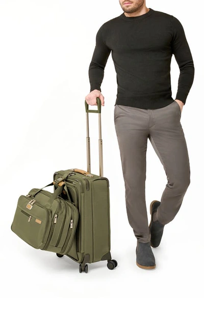 Shop Briggs & Riley Baseline Essential 22-inch Expandable Spinner Carry-on Bag In Olive