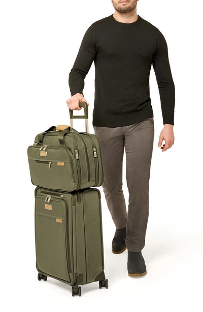 Shop Briggs & Riley Baseline Essential 22-inch Expandable Spinner Carry-on Bag In Olive