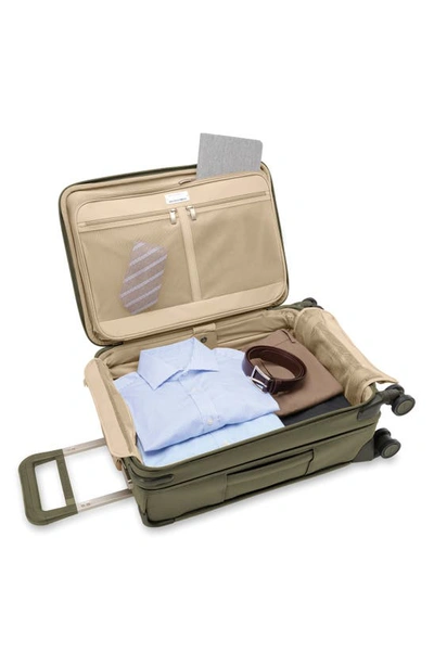 Briggs & Riley Baseline Essential 22-inch Expandable Spinner Carry-on Bag In Olive