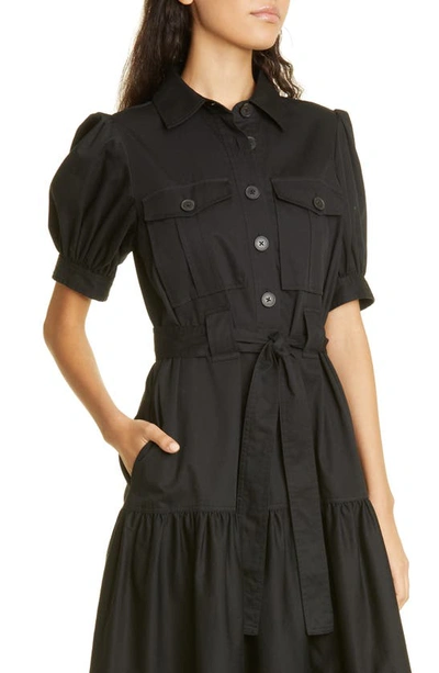 Shop Derek Lam 10 Crosby Buffy Stretch Cotton Utility Dress In Black