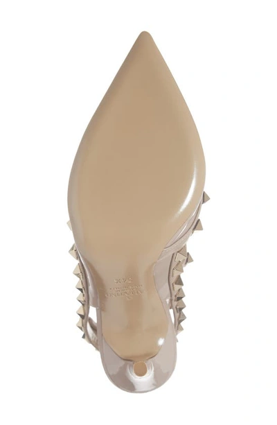 Valentino Garavani Rockstud Ankle Strap Pointed Toe Pump In P45 Poudre/poudre
