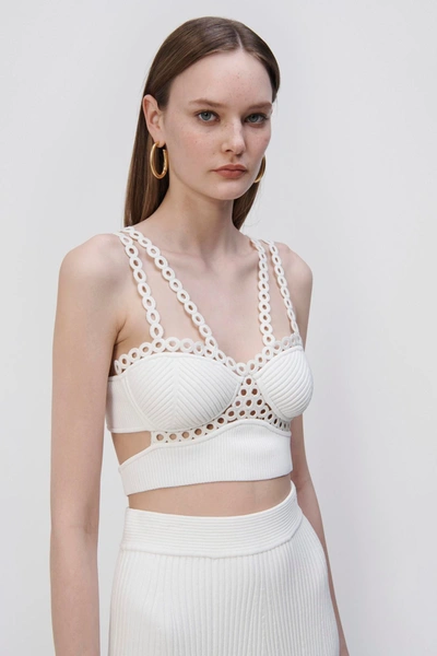 Shop Jonathan Simkhai Liana Crochet Ring Bralette In White