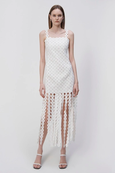 Shop Jonathan Simkhai Jaycee Circle Lace Midi Dress In White