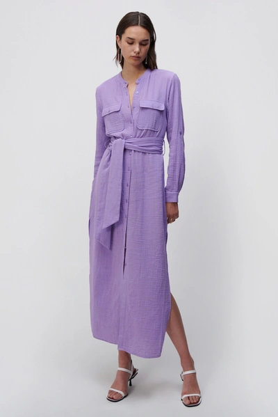 Shop Jonathan Simkhai Esther Cotton Gauze Coverup Dress In Lilac