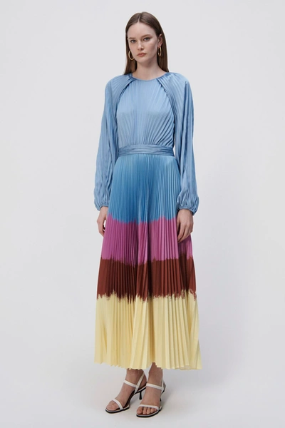 Shop Jonathan Simkhai Suzie Dip Dye Midi Dress In Hydrangea Dip Dye