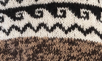 Saachi Tassel Wool Knit Poncho In Beige