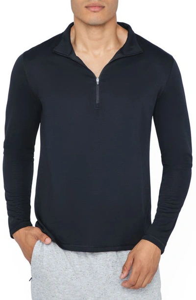 Shop 90 Degree By Reflex Half Zip Long Sleeve Top In Black