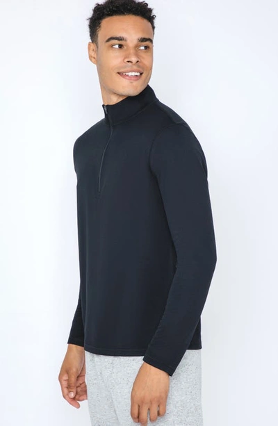90 Degree By Reflex Half Zip Long Sleeve Top In Black