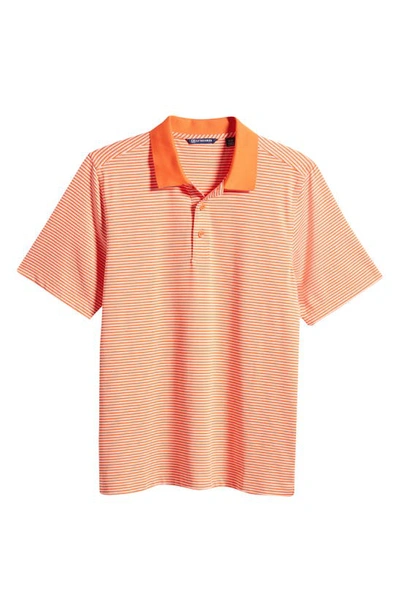 Cutter & Buck Forge Drytec Stripe Performance Polo In College Orange