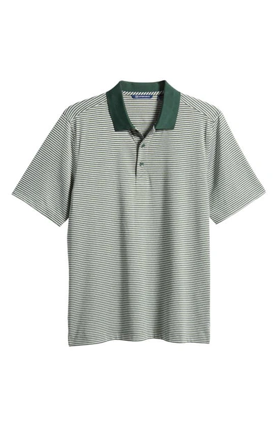 Cutter & Buck Forge Drytec Stripe Performance Polo In Hunter