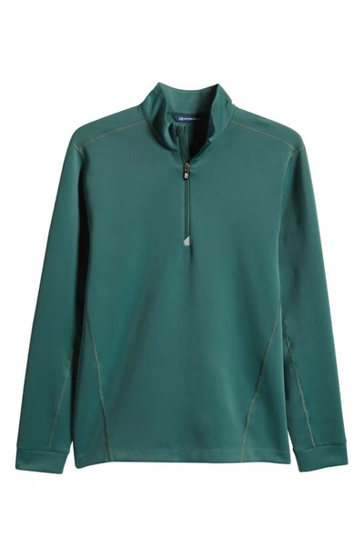 Cutter & Buck Traverse Regular Fit Quarter Zip Pullover In Hunter