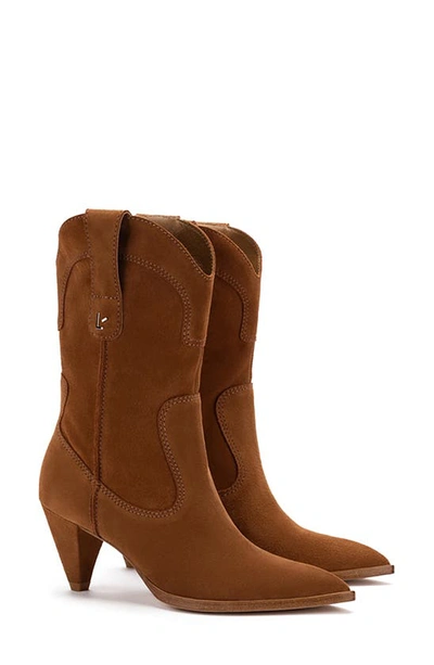 Shop Larroude Thelma Western Boot In Tobacco
