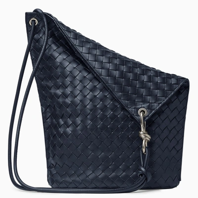 Shop Bottega Veneta | Space Blue Medium Knot Bucket Bag