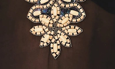 Ranee's Black Embellished Poncho In Black