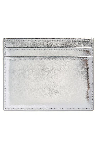 Shop Ted Baker Liibbaa Metallic Leather Cardholder In Silver