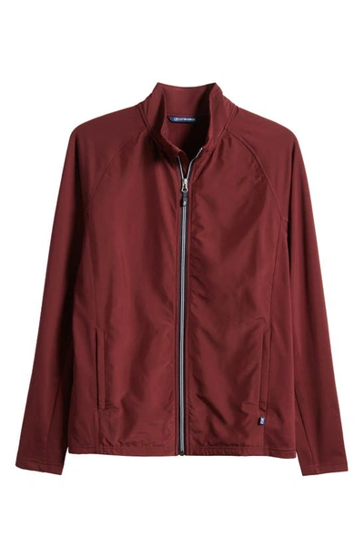 Shop Cutter & Buck Adapt Hybrid Full Zip In Bordeaux