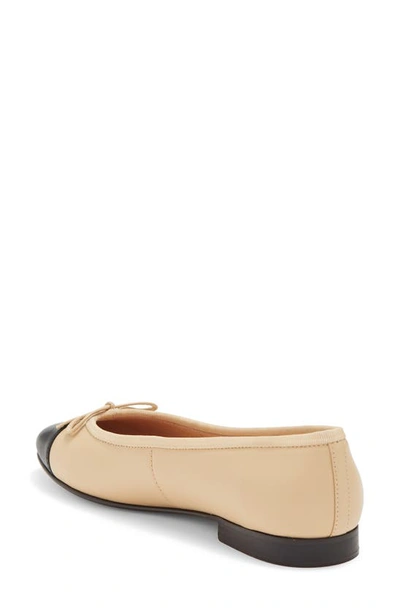 Shop Jeffrey Campbell Arabesque Ballet Flat In Natural Black