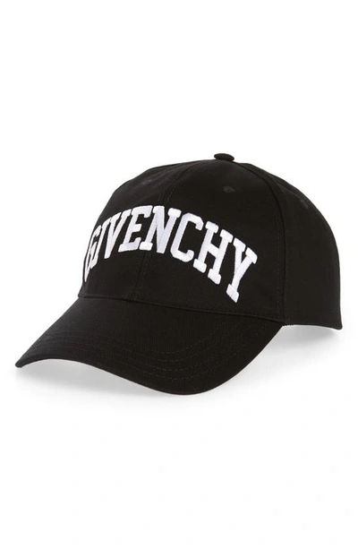 Shop Givenchy Embroidered Logo Baseball Cap In 001-black