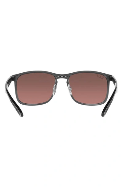 Ray Ban 58mm Rectangle Sunglasses In Grey