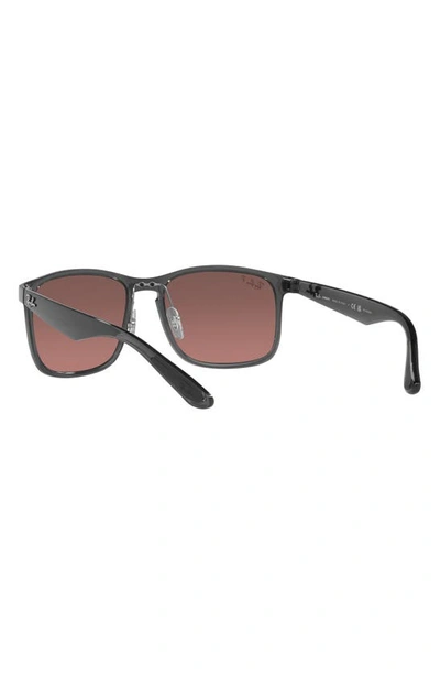 Ray Ban 58mm Rectangle Sunglasses In Grey