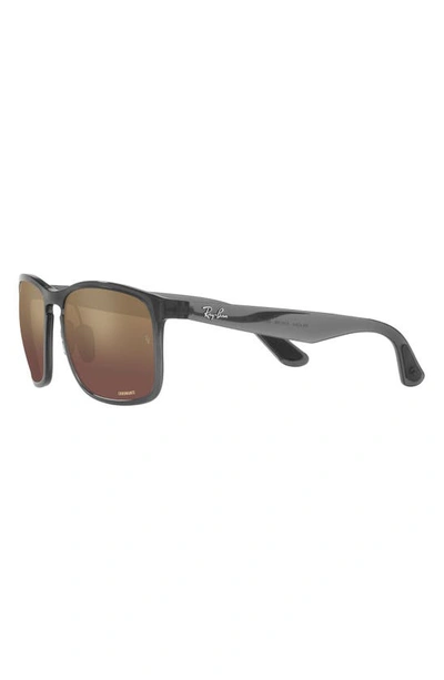 Ray Ban 58mm Rectangle Sunglasses In Grey
