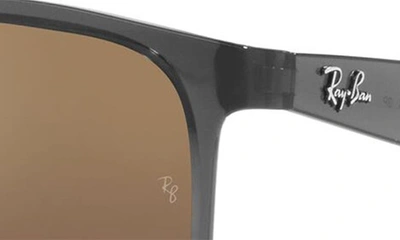 Ray Ban 58mm Rectangle Sunglasses In Grey
