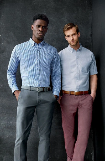 Cutter & Buck Easy Care Stretch Gingham Mens Big And Tall Long Sleeve Dress Shirt In Tour Blue