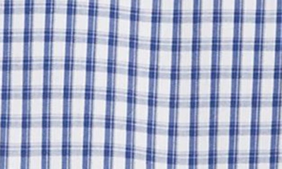 Cutter & Buck Easy Care Stretch Gingham Mens Big And Tall Long Sleeve Dress Shirt In Tour Blue