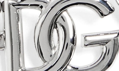 Shop Dolce & Gabbana Dg Logo Collar Necklace In Silver