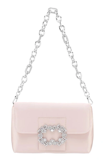 Shop Nina Satin Baguette Shoulder Bag In Pearl Rose