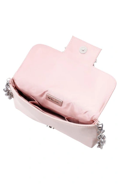 Shop Nina Satin Baguette Shoulder Bag In Pearl Rose