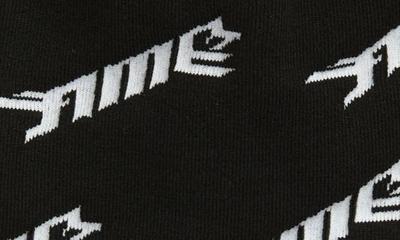 Shop Ambush Logo Jacquard Wool Blend Beanie In Black White