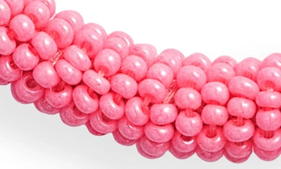 Shop Deepa Gurnani Zaria Bead Hoop Earrings In Pink