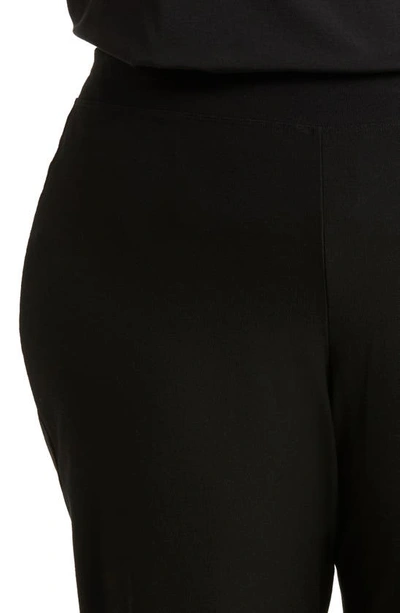Eileen Fisher Plus Size Washable Stretch-crepe Slim Ankle Pants In Black