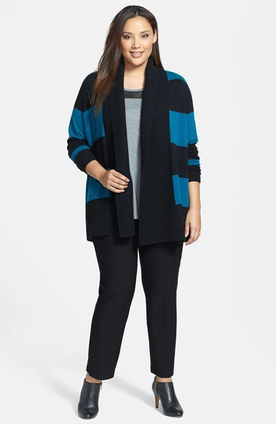 Eileen Fisher Plus Size Washable Stretch-crepe Slim Ankle Pants In Black