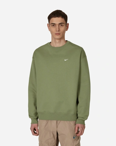 Shop Nike Solo Swoosh Crewneck Sweatshirt Green In Multicolor