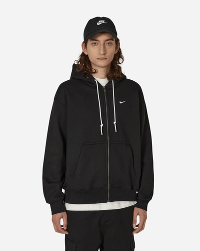Shop Nike Solo Swoosh Full-zip Hooded Sweatshirt Black In Multicolor