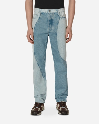 Shop Off-white Organic Block Western Jeans In Blue